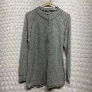 Merino Tech Gray Superfine Merino Wool 250 1/2 Zip Long Sleeve T-Shirt Women 2XL